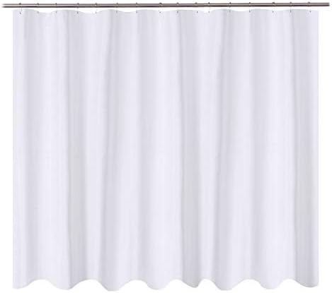 N&Y HOME Fabric Shower Curtain Liner Oversize 96 x 72 inches, White