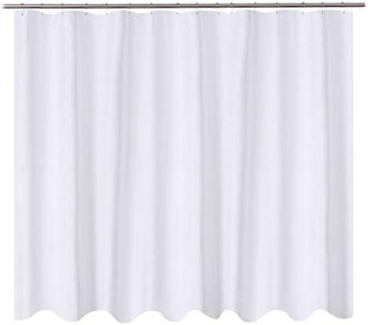 N&Y HOME Fabric Shower Curtain Liner Oversize 96 x 72 inches, White