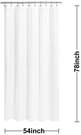 N&Y HOME Fabric Shower Curtain Liner 54 x 78 inches Bath Stall Size, White