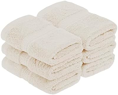 Superior Egyptian Cotton Plush & Absorbent, Face Towel Set of 6, Cream