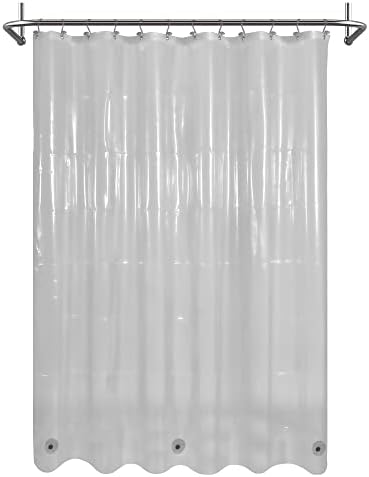 Mrs Awesome Clear Black Shower Curtain Liner with 3 Magnets, 72x72