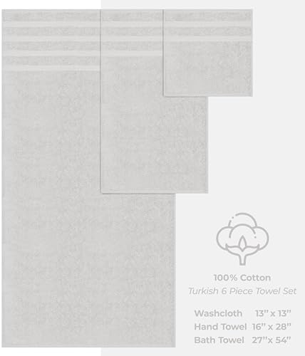American Soft Linen 100% Cotton Luxury Turkish Towels, 6 Piece Towel Set
