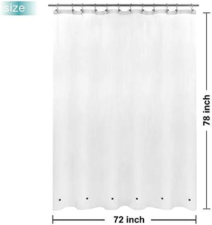 Mrs Awesome Long Shower Curtain Liner with 6 Magnets 72 x 78 inch, Frost