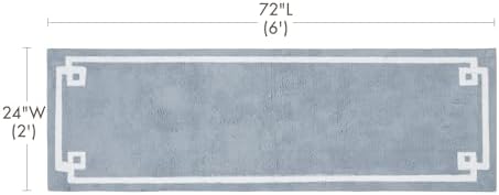 Madison Park Evan 100% Cotton Bath Runner Plush Absorbent, 24" x 72", Blue