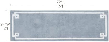 Madison Park Evan 100% Cotton Bath Runner Plush Absorbent, 24" x 72", Blue