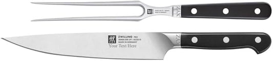 ZWILLING Pro 2-pc Carving Knife & Fork Set, Personalized, Engraved