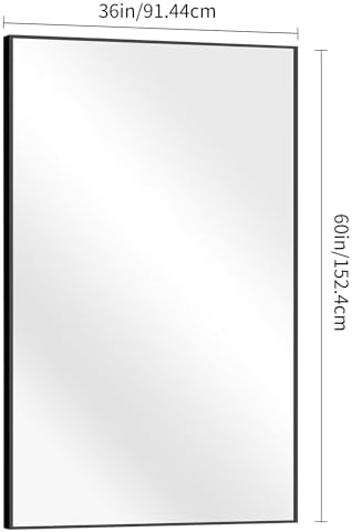 DESBING Black Bathroom Mirror for Wall, 60x36 Inch Rectangle Mirrors with Metal Frame, Modern Vanity Wall Mirror Decor for Entryway Hangs, Bathroom Living Room Horizontal or Vertical