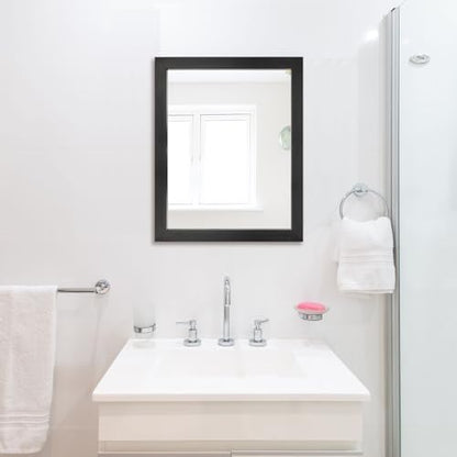 Rectangular Wall Mirror 20x16 Inch Bathroom Mirror for Over Sink, Black