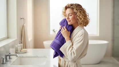6 Piece Bath Towel Set, 2 Bath, 2 Hand, 2 Washcloths, Purple