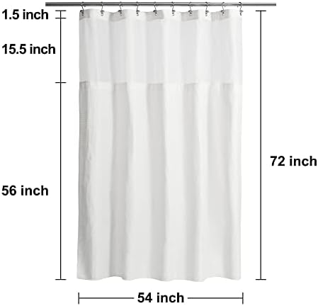 N&Y HOME 54 x 72 Waffle Weave Shower Curtain with Snap-in Liner Set White