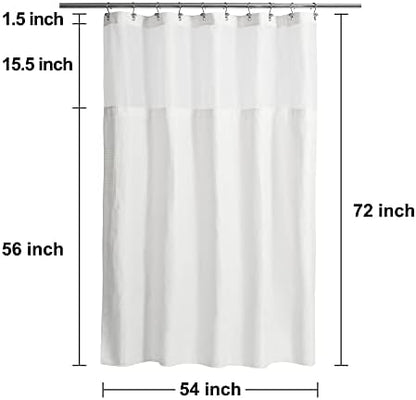 N&Y HOME 54 x 72 Waffle Weave Shower Curtain with Snap-in Liner Set White