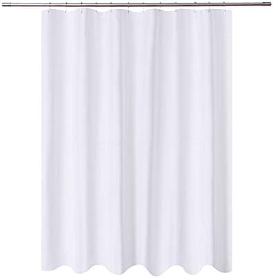 N&Y HOME Fabric Shower Curtain Liner 72 x 78 inches Long Length, White