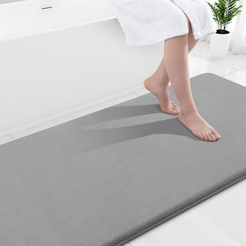 Smiry Memory Foam Bath Mat 70x24, Extra Soft and Absorbent Bathroom Rugs