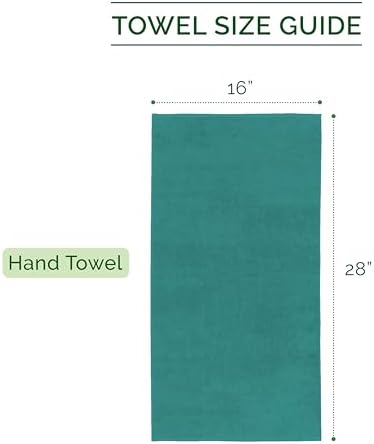 Elegant Comfort Luxury 100% Turkish Cotton Corduroy Ribbed 4 Pack Hand Towel Set 16 x 28 Inch - Absorbent, Super Soft, Quick Dry, Premium Towels for Bathroom, Gym, Spa and Hotel Use, Turquoise