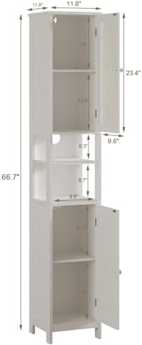 ChooChoo Narrow Bathroom Storage Cabinet with Light, Space Saving