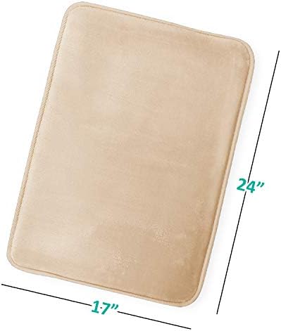 Clara Clark Bathroom Rugs, Velvet Memory Foam Bath Mat, Non-Slip, Machine Washable Bath Rugs - Dries Quickly, Ultra Soft Plush Bath Mats for Bathroom, 17 x 24, Cream