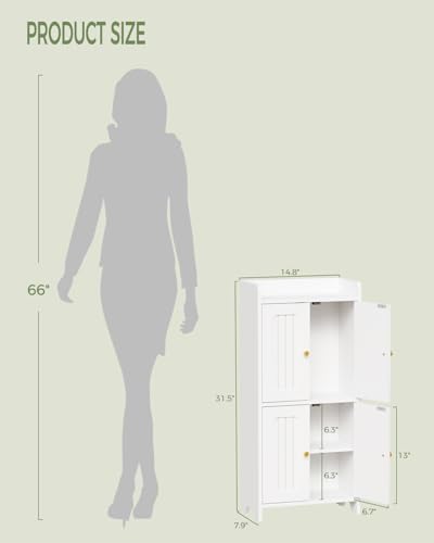BEWISHOME Small Floor Cabinet,Toilet Paper Storage,Bathroom Storage Cabinet