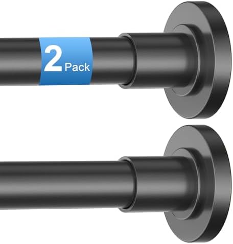 CorkLatta 2 Pack Heavy Duty Black Shower Curtain Rod 31 to 68 Inch