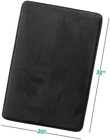 Clara Clark Bathroom Rugs, Velvet Memory Foam Bath Mat, Non-Slip, Machine Washable Bath Rugs - Dries Quickly, Ultra Soft Plush Bath Mats for Bathroom, 20 x 32, Black