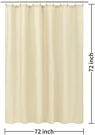 ALYVIA SPRING Waterproof Fabric Shower Curtain or Liner Cream, 72x72