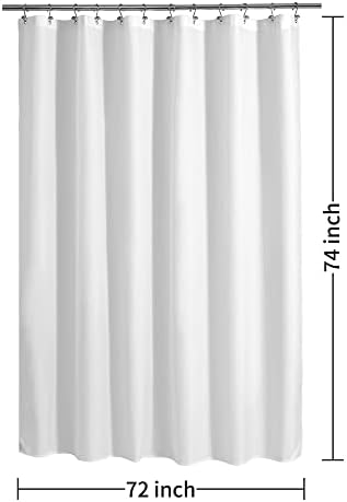 ALYVIA SPRING 72x74 Long Waterproof Fabric Shower Curtain or Liner White