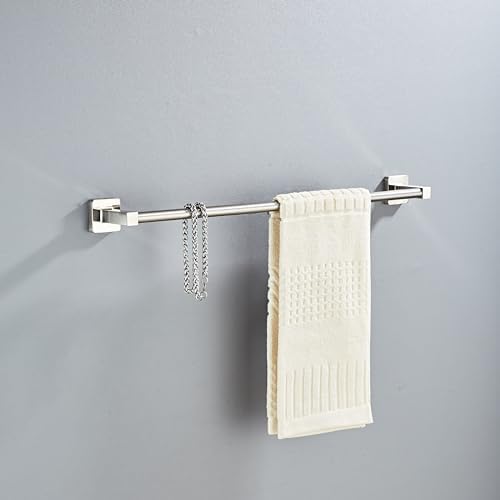 Brushed Nickel Bathroom Hardware Set 4 Pieces,Bathroom Accessories Set Stainless Steel Wall Mounted, Hand Towel Bar, Towel Ring, Robe Towel Hooks,Toilet Paper Holder,Towel Bar Set, 23.6 Inch