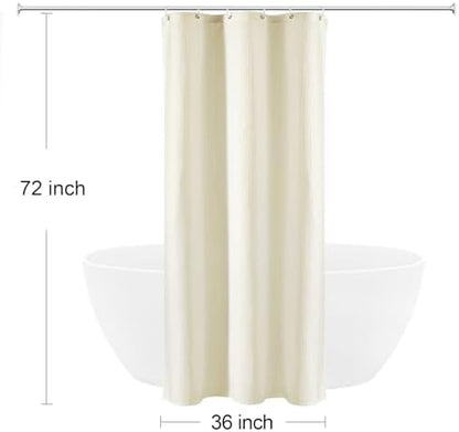 Gibelle Small Stall 230GSM Heavy Duty Ivory Shower Curtain, 36 x 72