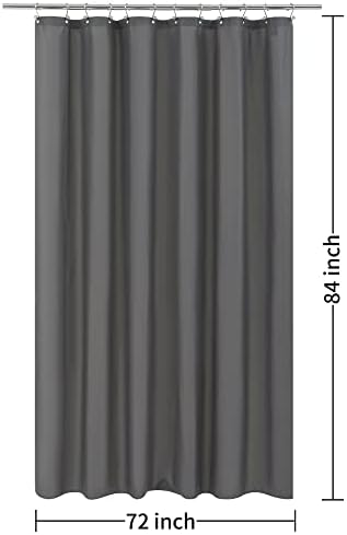 ALYVIA SPRING Extra Long Fabric Shower Curtain or Liner Dark Gray, 72x84