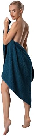 BAGNO MILANO Turkish Cotton Bath Towels, Hand Towels - Soft Plush Jacquard Collection - Highly Absorbent Towel Set (Petrol Blue, 6 pcs Towel Set)