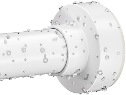White Shower Curtain Rod 34-66 Inch(2.8-5.5ft) Adjustable Shower Rod