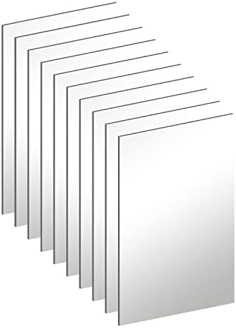 4'' x 6'' x 0.07'' Acrylic Mirror Tiles for Wall Decor, 10Pcs
