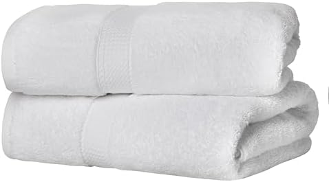 Superior Egyptian Cotton Plush & Absorbent, Bath Towel Set of 2, White