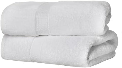 Superior Egyptian Cotton Plush & Absorbent, Bath Towel Set of 2, White