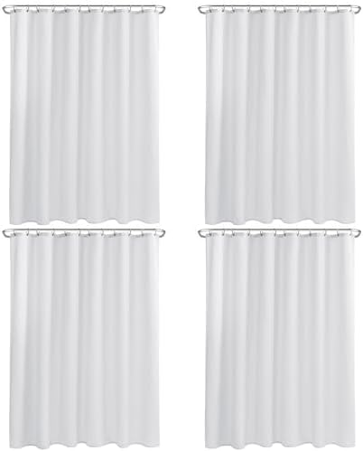 Nasitos Fabric Shower Curtain Liners with Magnets 2 Pack 70X72 Inch White