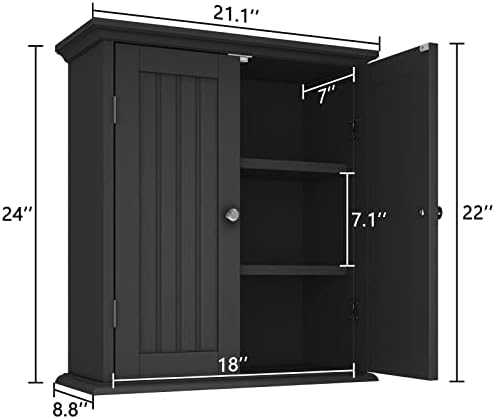 ChooChoo Bathroom Wall Cabinet with 2 Doors, Over The Toilet