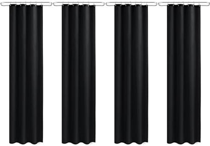 Nasitos Fabric Shower Curtain Liners with Magnets 4 Pcs 36X72 Inch Black