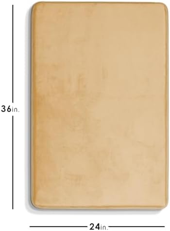 Clara Clark Bathroom Rugs, Velvet Memory Foam Bath Mat, Non-Slip Bath Rugs, Machine Wash, Dries Quickly, Ultra Soft Plush Bath Mats for Bathroom, 24 x 36, Cream