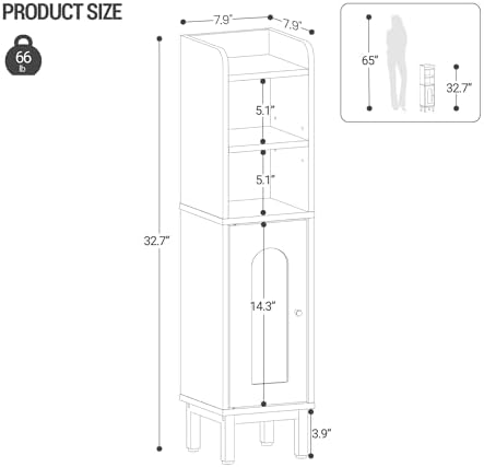 Hzuaneri Bathroom Storage Cabinet, Small Corner Floor Cabinet