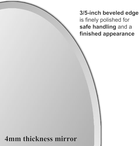Bathroom Mirror for Over Sink 20" x 28" Oval Frameless Wall Mirror