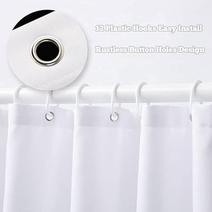 Christmas Red Floral White Xmars Poinsettias Bathroom Shower Curtain Set