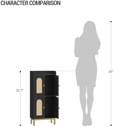 Hzuaneri Bathroom Cabinet, Small Storage Cabinet with 4 Doors