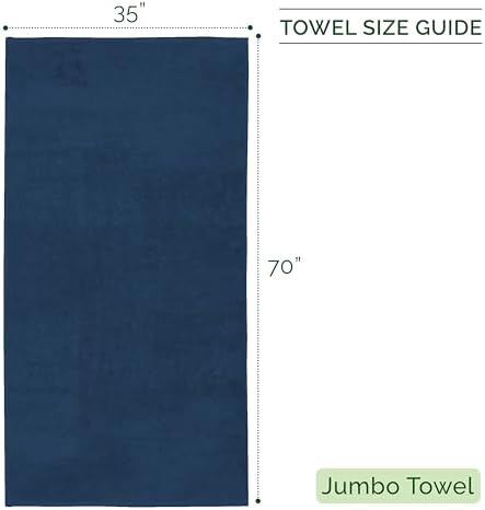 Elegant Comfort 100% Turkish Cotton Corduroy Ribbed Luxury Jumbo Bath Towel Ultra Soft - 35 x 70 Inch - Luxury Spa Premium Hotel Quality Highly Absorbent and Quick Dry Large Bath Towel, Navy