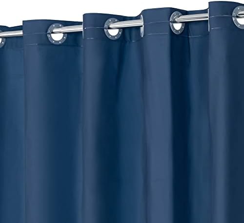 No Hook PEVA Shower Curtain or Liner, Standard Size 71x74, Navy Blue