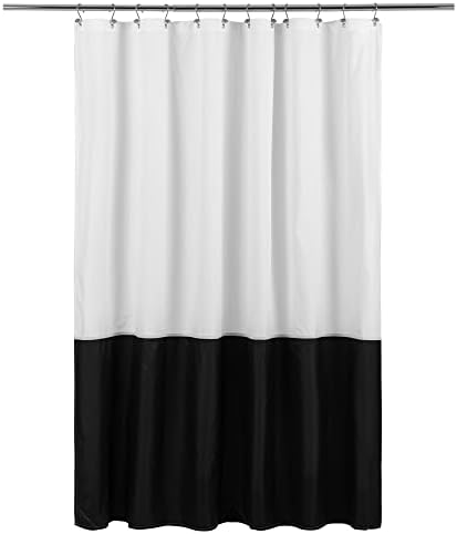 ALYVIA SPRING Waterproof Fabric Shower Curtain or Liner Black/White, 72x72