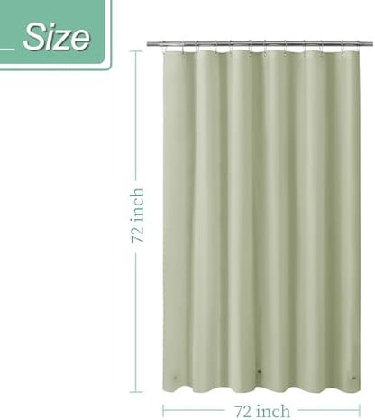 Mrs Awesome Sage Shower Curtain Liner with 3 Magnets, 72x72
