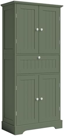 ChooChoo 51" H Bathroom Floor Cabinet with Drawer and Adjustable Shelves