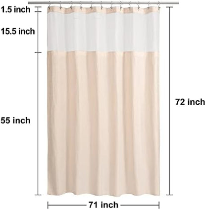 N&Y HOME Waffle Weave Shower Curtain with Snap Liner 71x72 Rosewater Pink