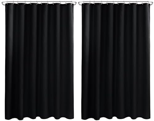 Nasitos Fabric Shower Curtain Liners with Magnets 2 Pack 70X72 Inch White