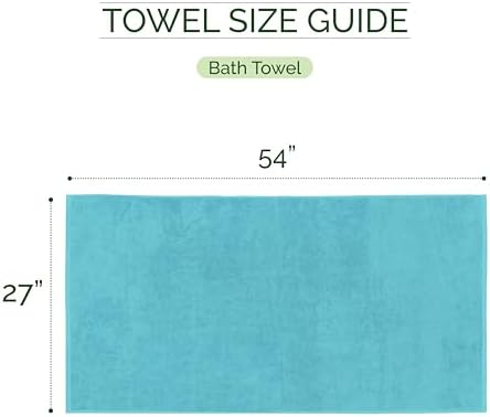 Elegant Comfort 100% Turkish Cotton Corduroy Ribbed Luxury Soft 2 Pack Bath Towels 27 x 54 Inch - Ultra Plush, Absorbent, Quick Dry, Hotel Spa Quality Towels for Bathroom Essentials, Aqua