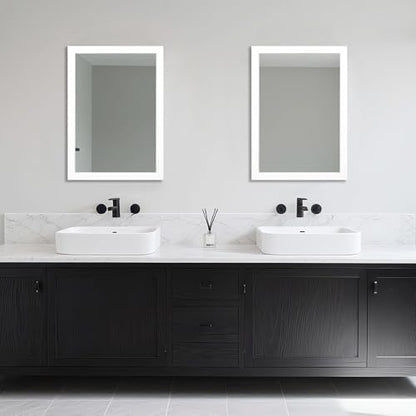 Bathroom Mirror for Over Sink 28x20 Inch Rectangular Wall Mirror, White